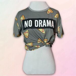 Retro, Proud Angel, No Drama Pizza Baby Tee